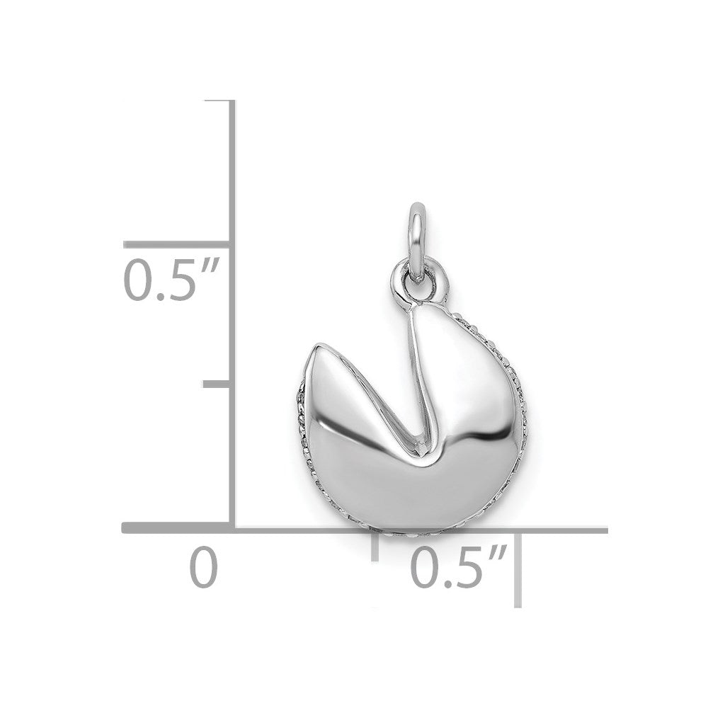 14k White Gold 1/15ct. Diamond Fortune Cookie Pendant