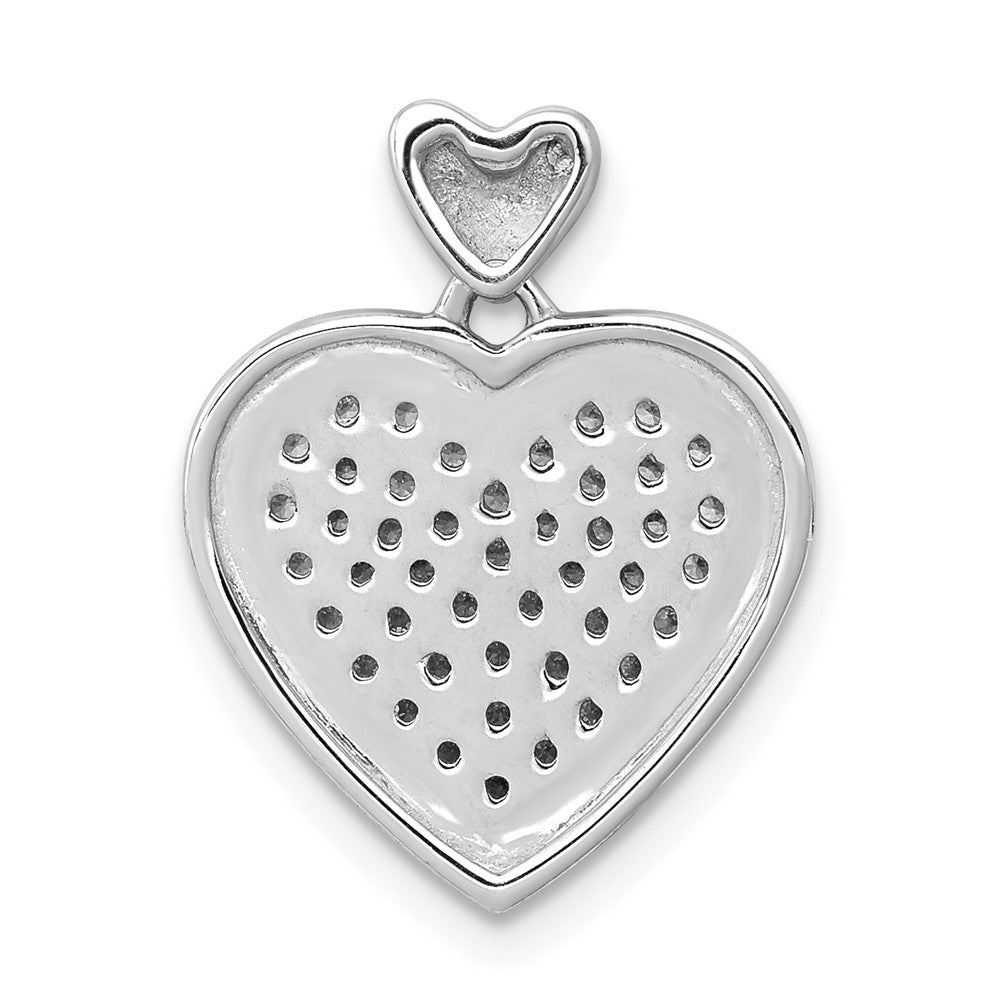 14k White Gold 1/4ct. Diamond Fancy Heart w/ Heart Bail Pendant