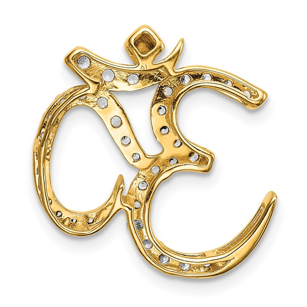 14k 3/8ct. Diamond Om Chain Slide