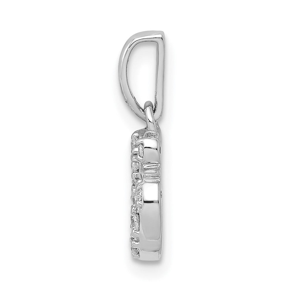 14k White Gold 1/10ct. Diamond Om Symbol Pendant