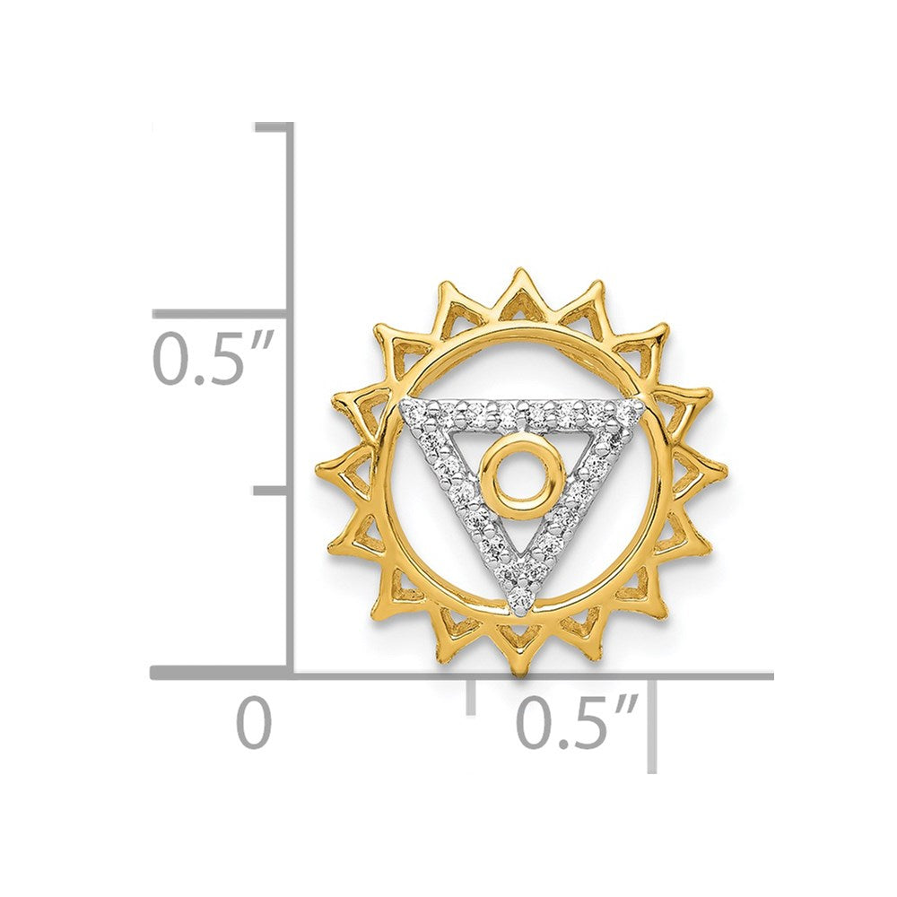 14k 1/10ct. Diamond Vishuddha/Throat Chakra Chain Slide