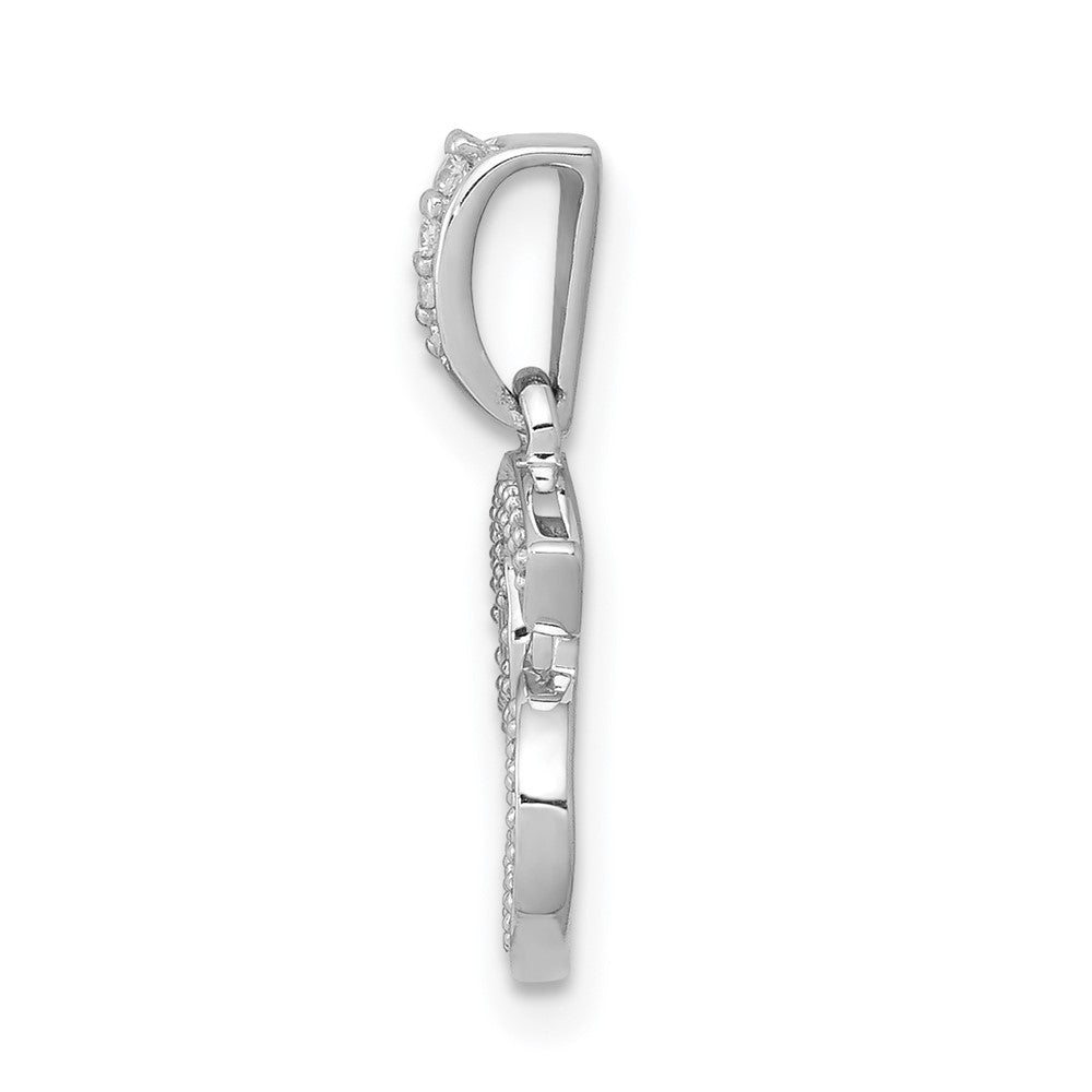 14k White Gold Diamond Cancer Zodiac Pendant
