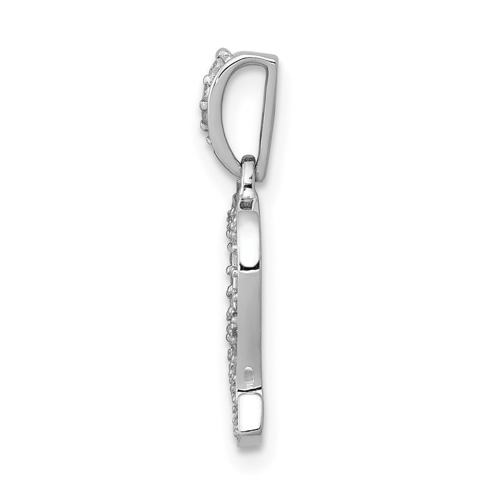14k White Gold Diamond Leo Zodiac Pendant