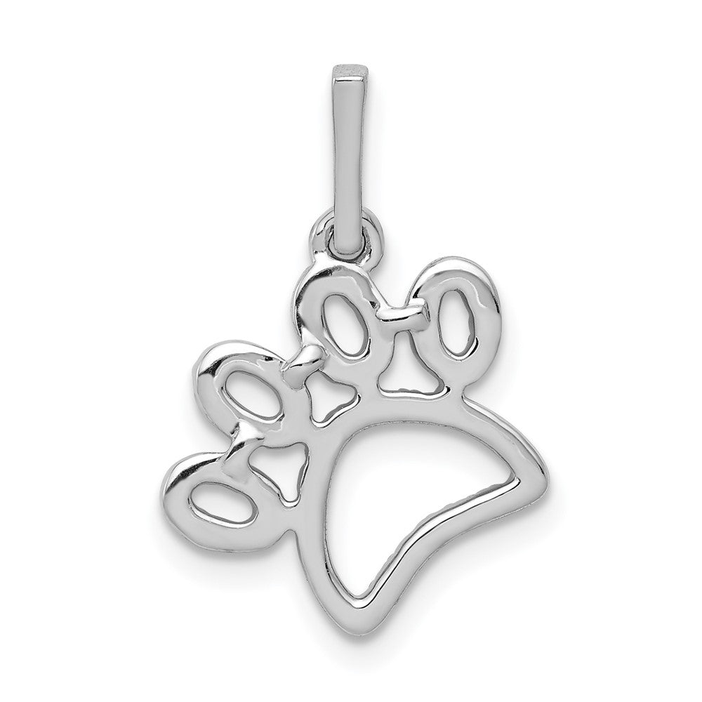 14k White Gold 1/4ct. Diamond Paw Print Pendant
