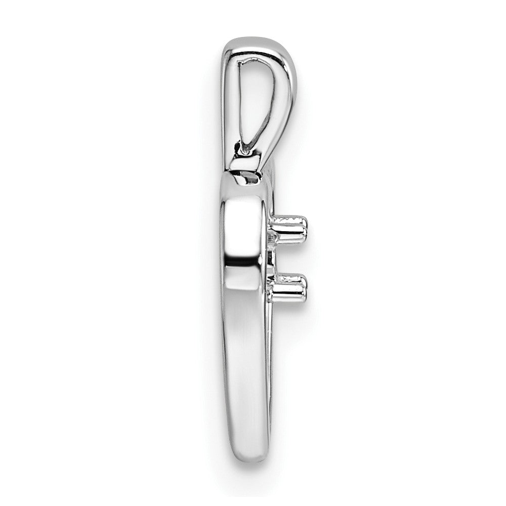 14k White Gold Heart Pendant .05ct. Mounting