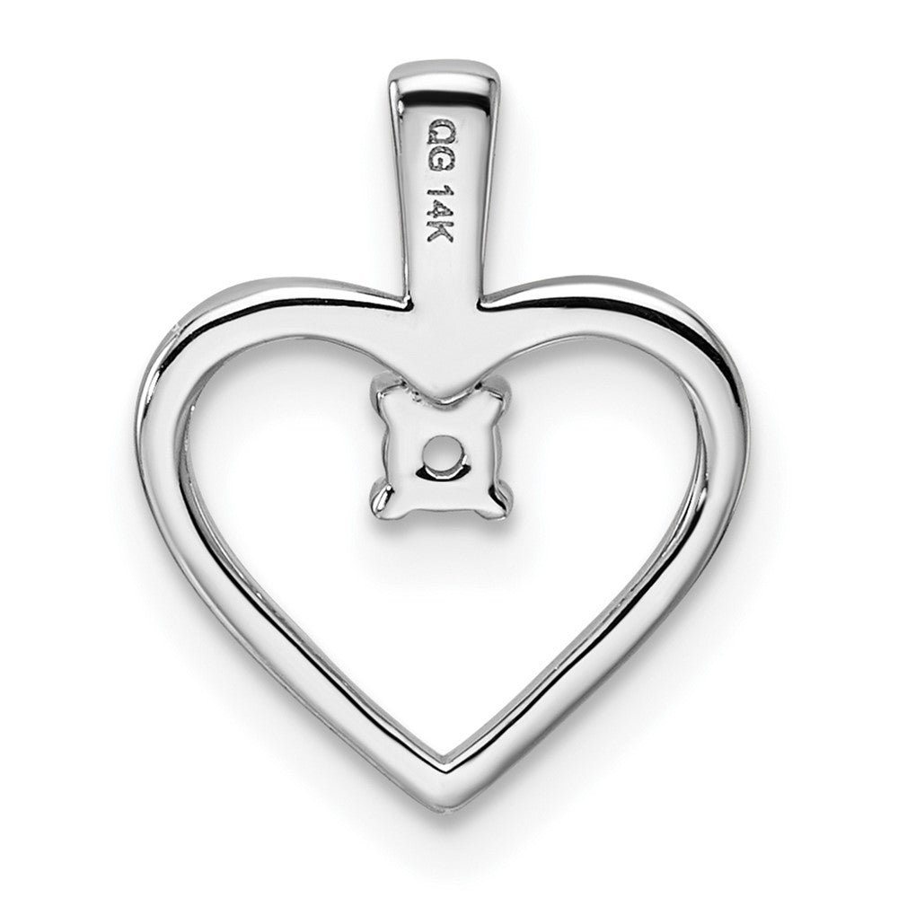 14k White Gold Heart Pendant .05ct. Mounting
