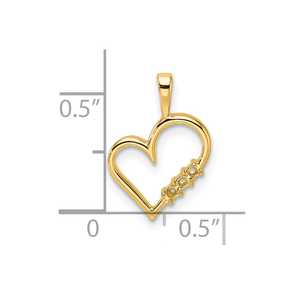 14k Heart Pendant Mounting