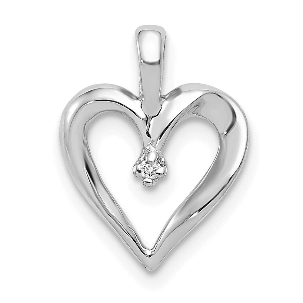 14k White Gold AA .01ct. Diamond Heart