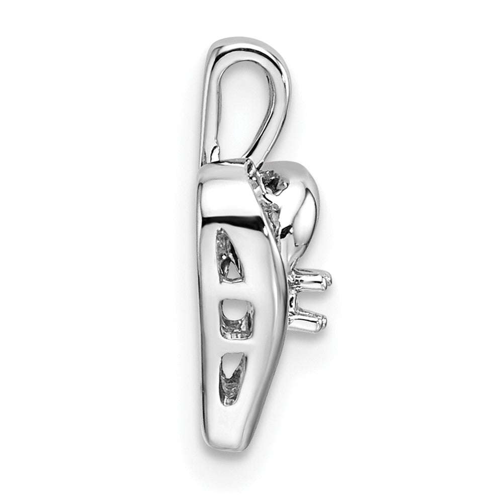 14k White Gold Heart Pendant Mounting