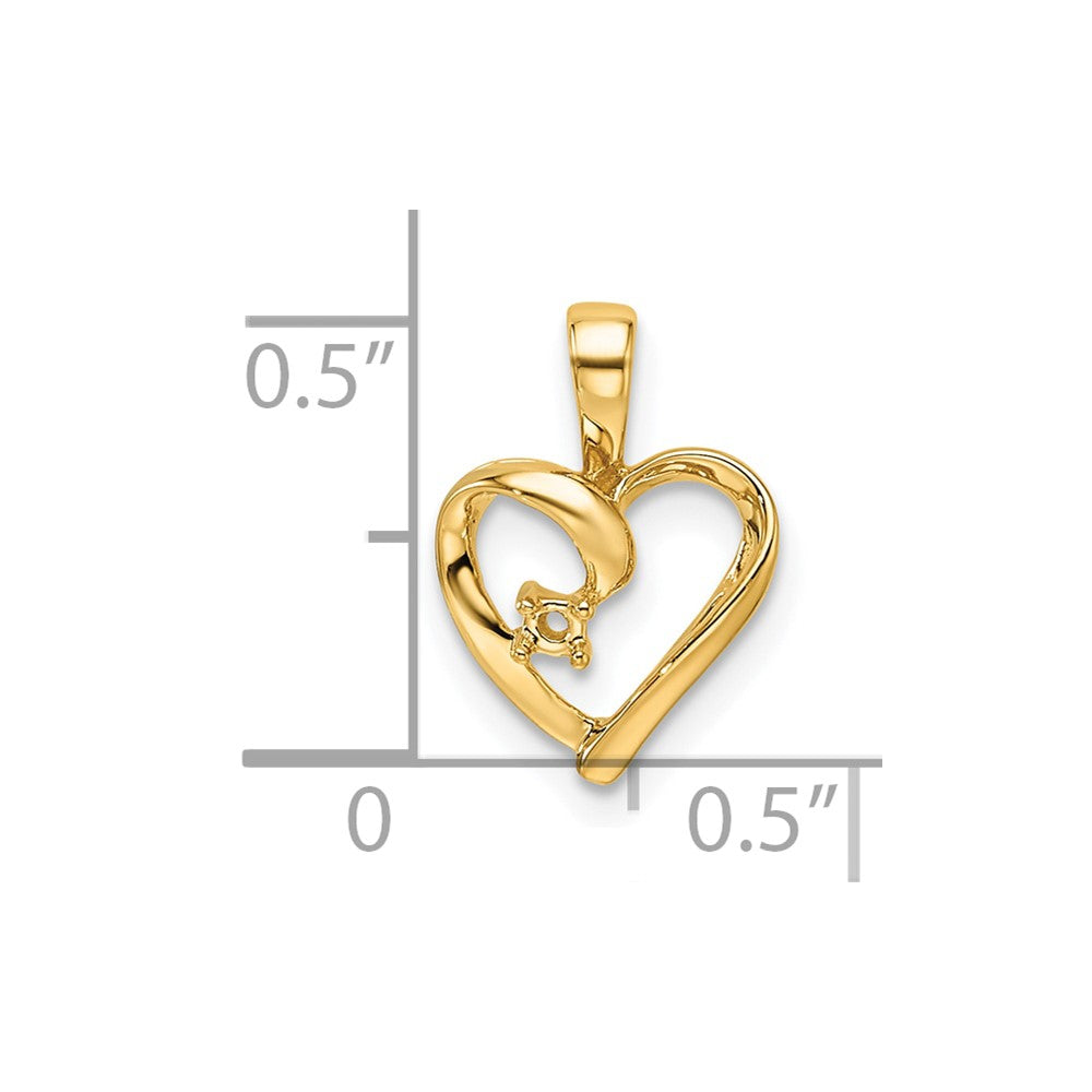 14k Heart Pendant Mounting