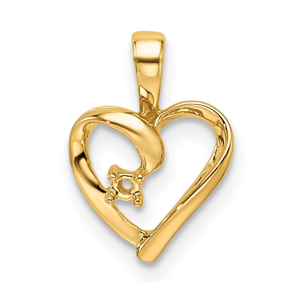 14k Heart Pendant Mounting