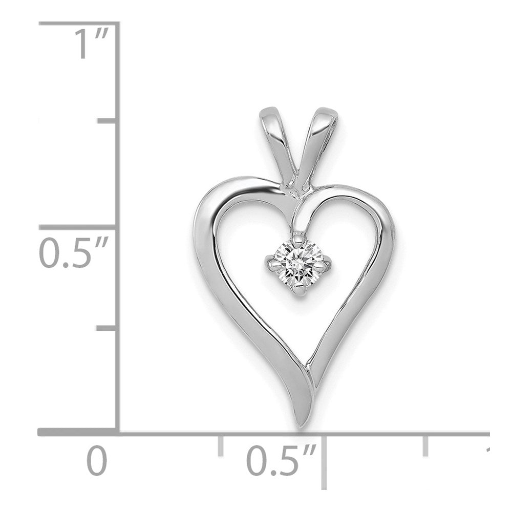 14k White Gold AA 1/10ct. Diamond Heart Pendant