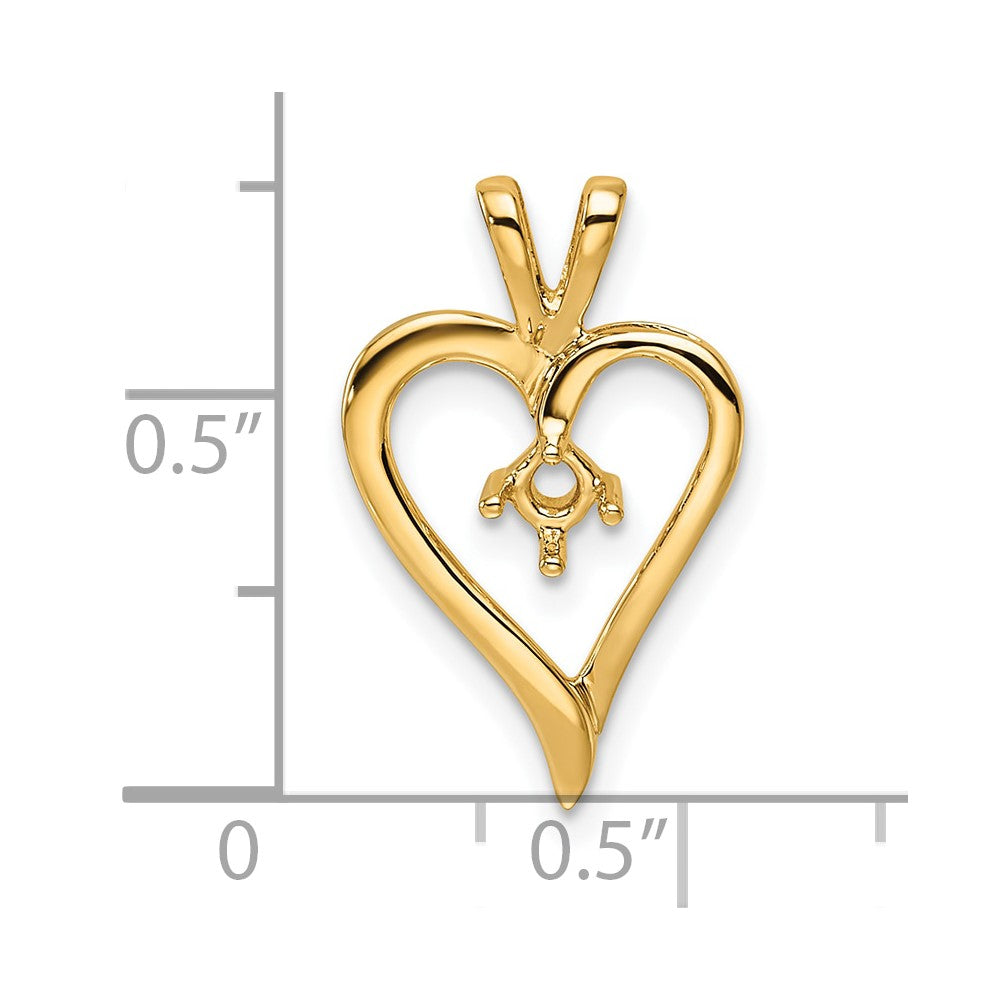 14k Heart Pendant Mounting