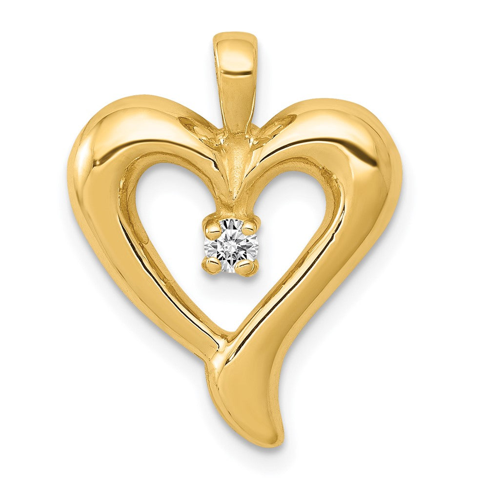 14k AA Diamond Heart Pendant
