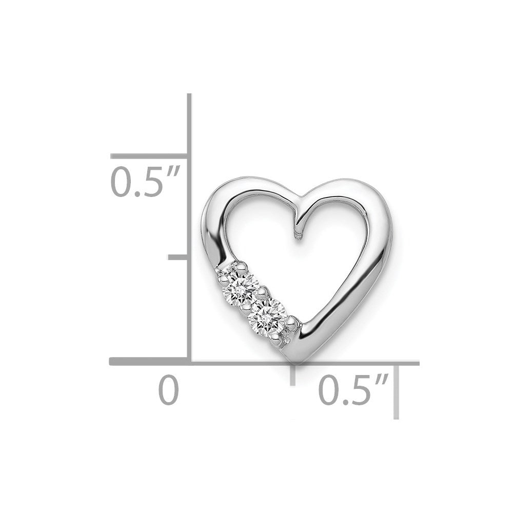 14k White Gold 1/10ct. Diamond Heart Chain Slide