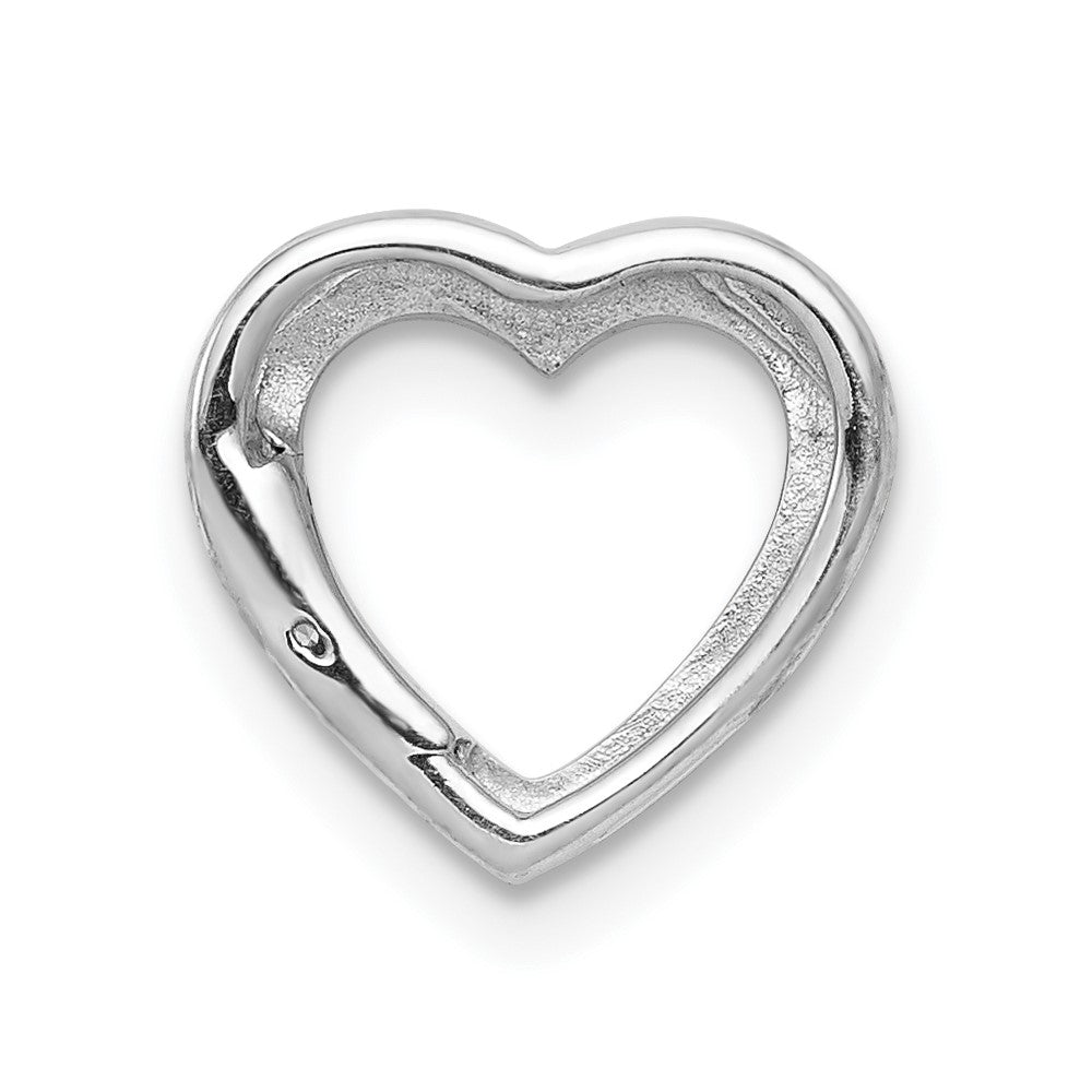 14k White Gold .01ct. Diamond Heart Chain Slide