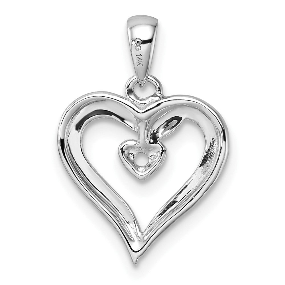 14k White Gold Heart Pendant Mounting