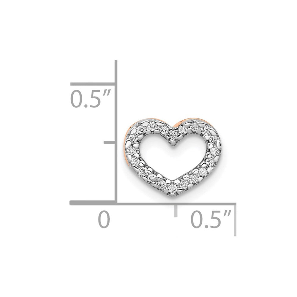 14k Rose Gold 1/15ct. Diamond Heart Chain Slide