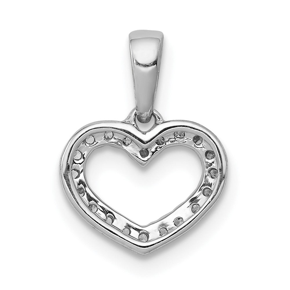 14k White Gold .03ct. Diamond Heart Pendant