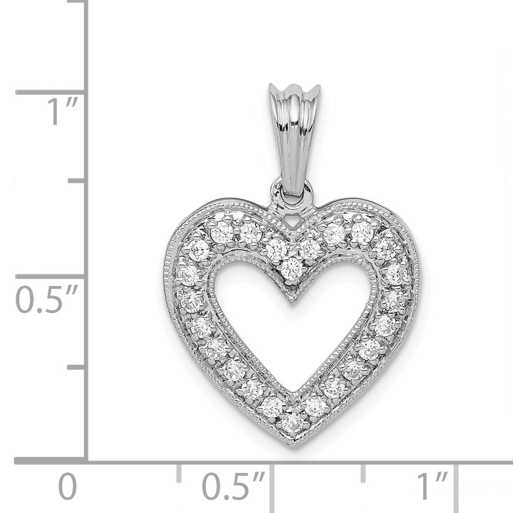 14k White Gold 1/3ct. Diamond Heart Pendant