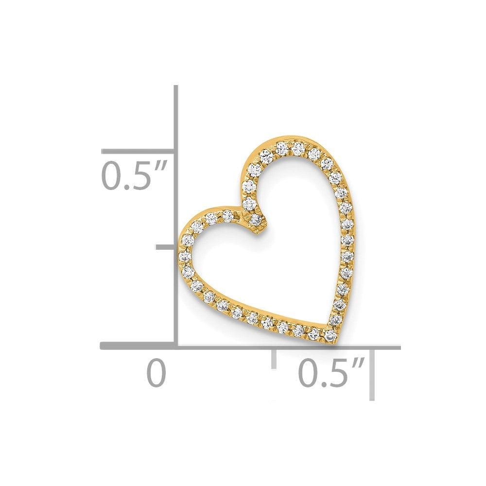 14k 1/10ct. Diamond Vintage Heart Chain Slide