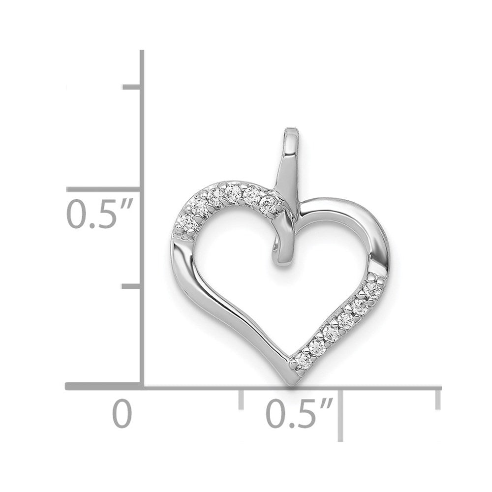 14k White Gold 1/15ct. Diamond Heart Pendant