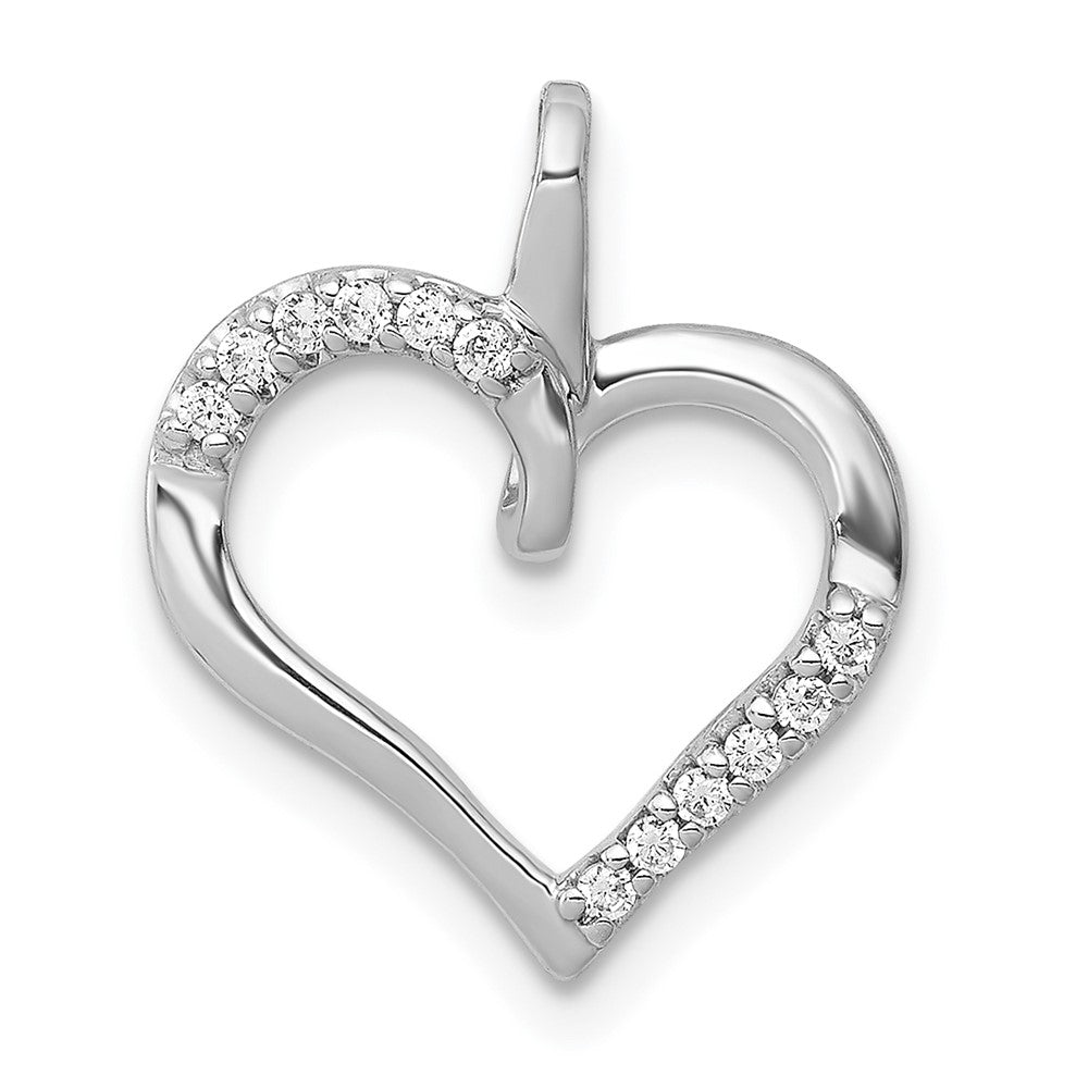 14k White Gold 1/15ct. Diamond Heart Pendant