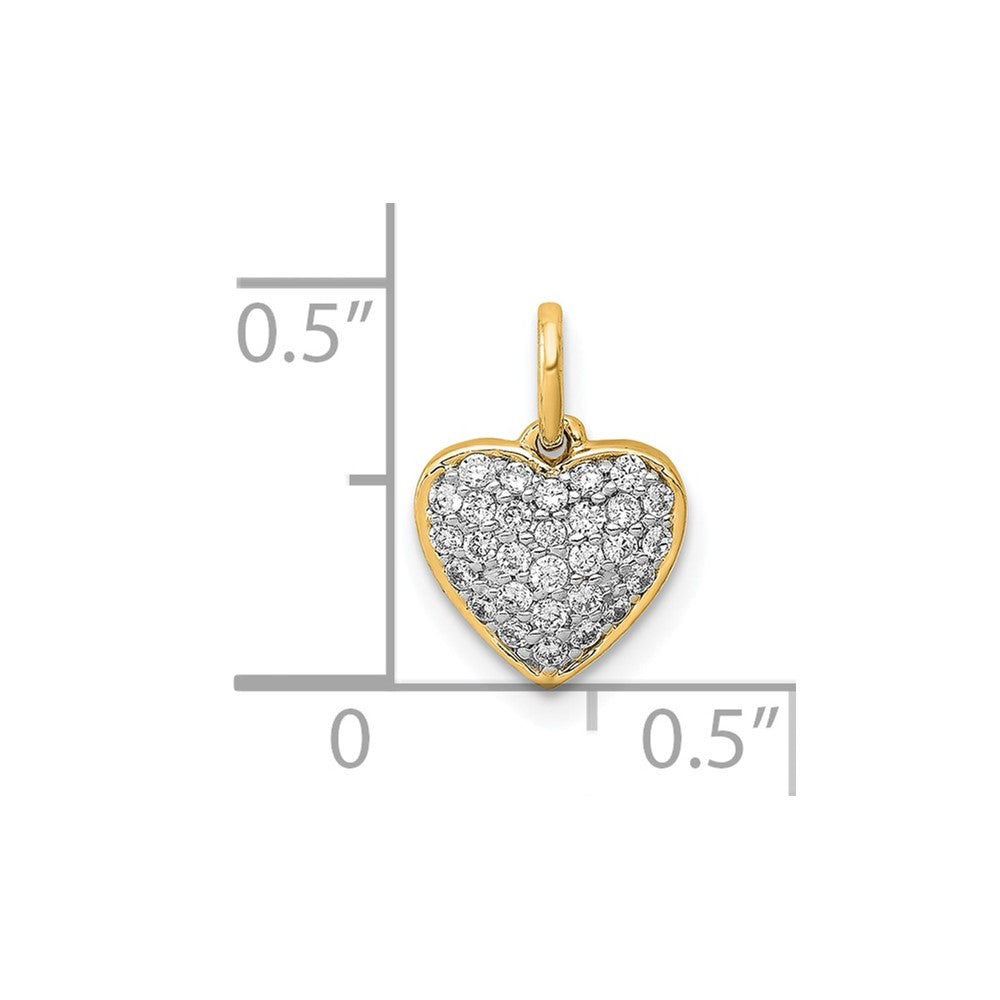 14k Yellow Gold 1/5ct. Diamond Heart Pendant