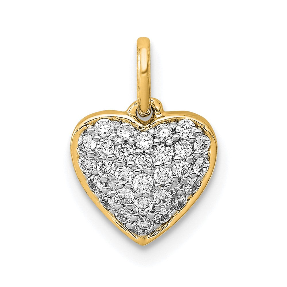 14k Yellow Gold 1/5ct. Diamond Heart Pendant