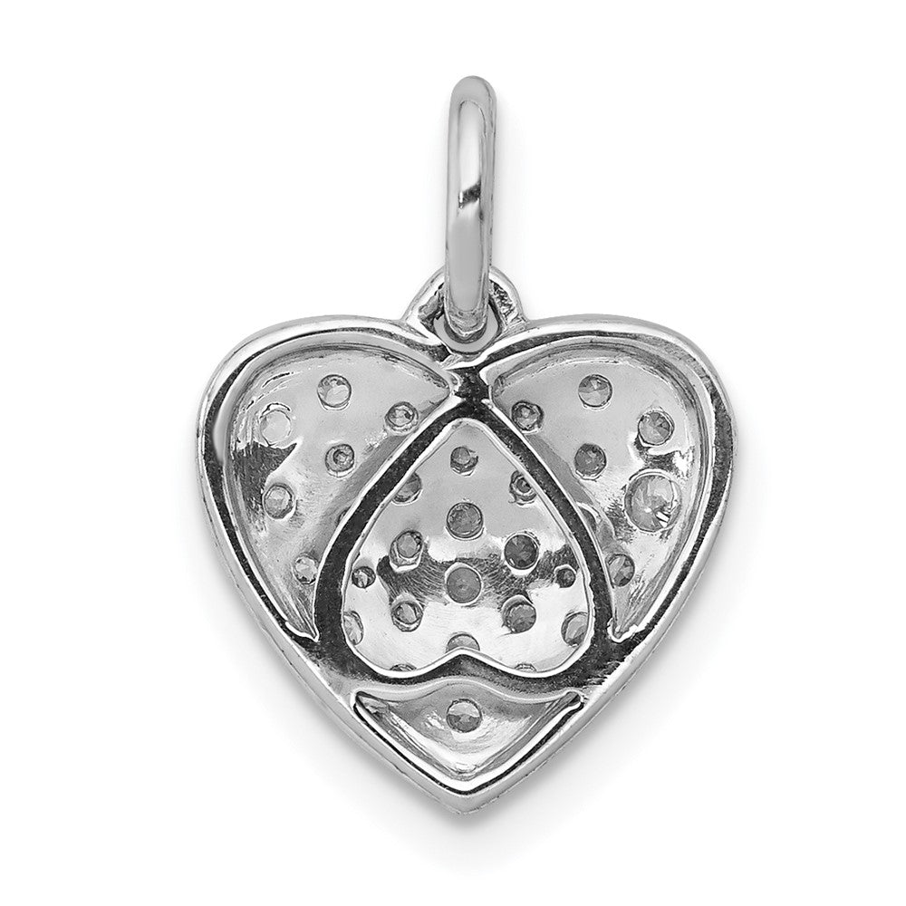 14k White Gold 3/8ct. Diamond Heart Pendant