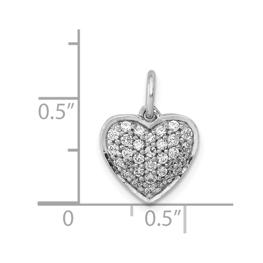 14k White Gold 3/8ct. Diamond Heart Pendant