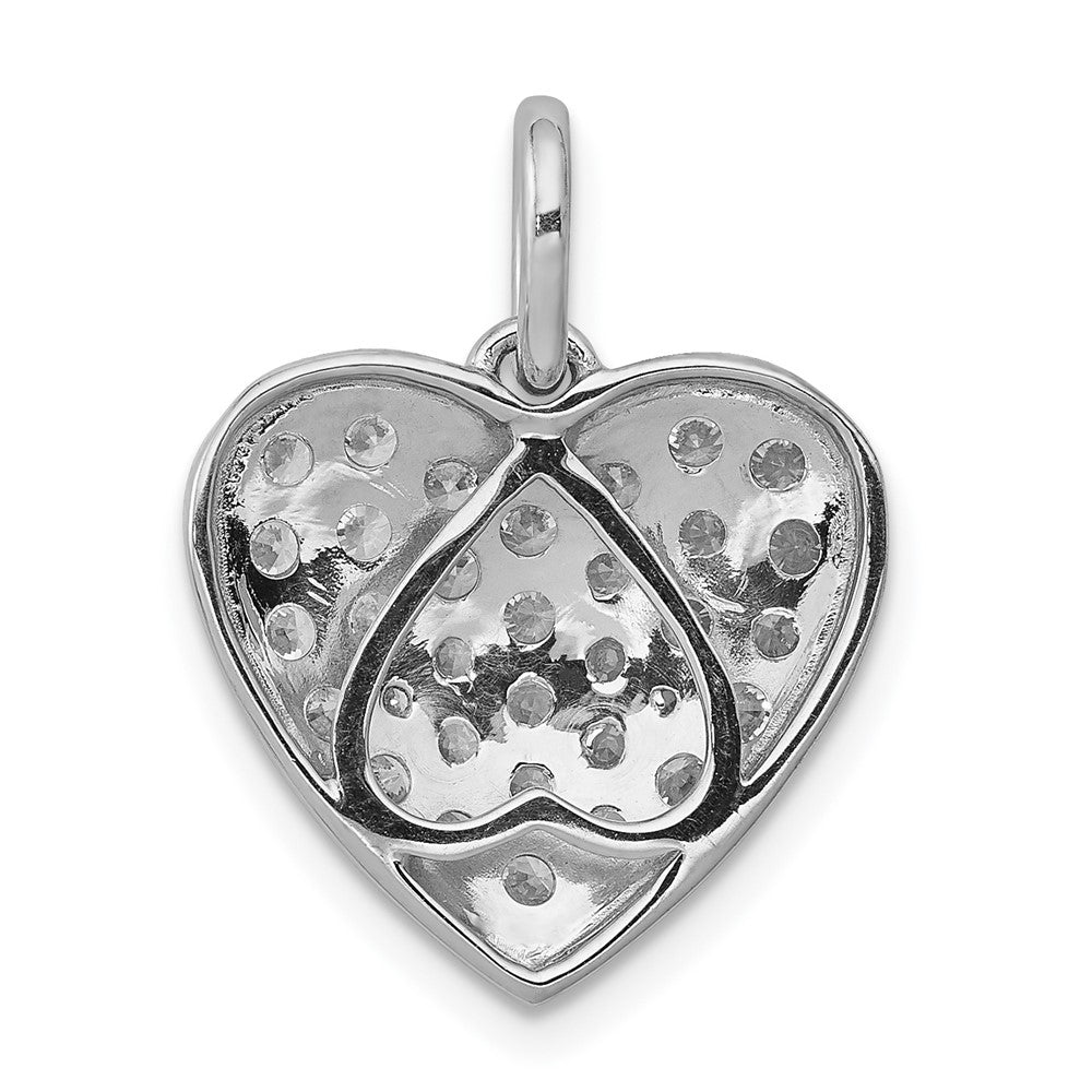 14k White Gold 1ct. Diamond Heart Pendant