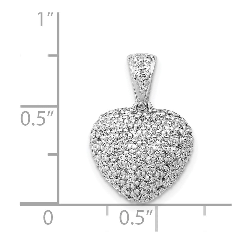14k White Gold 3/8ct. Diamond Heart Pendant