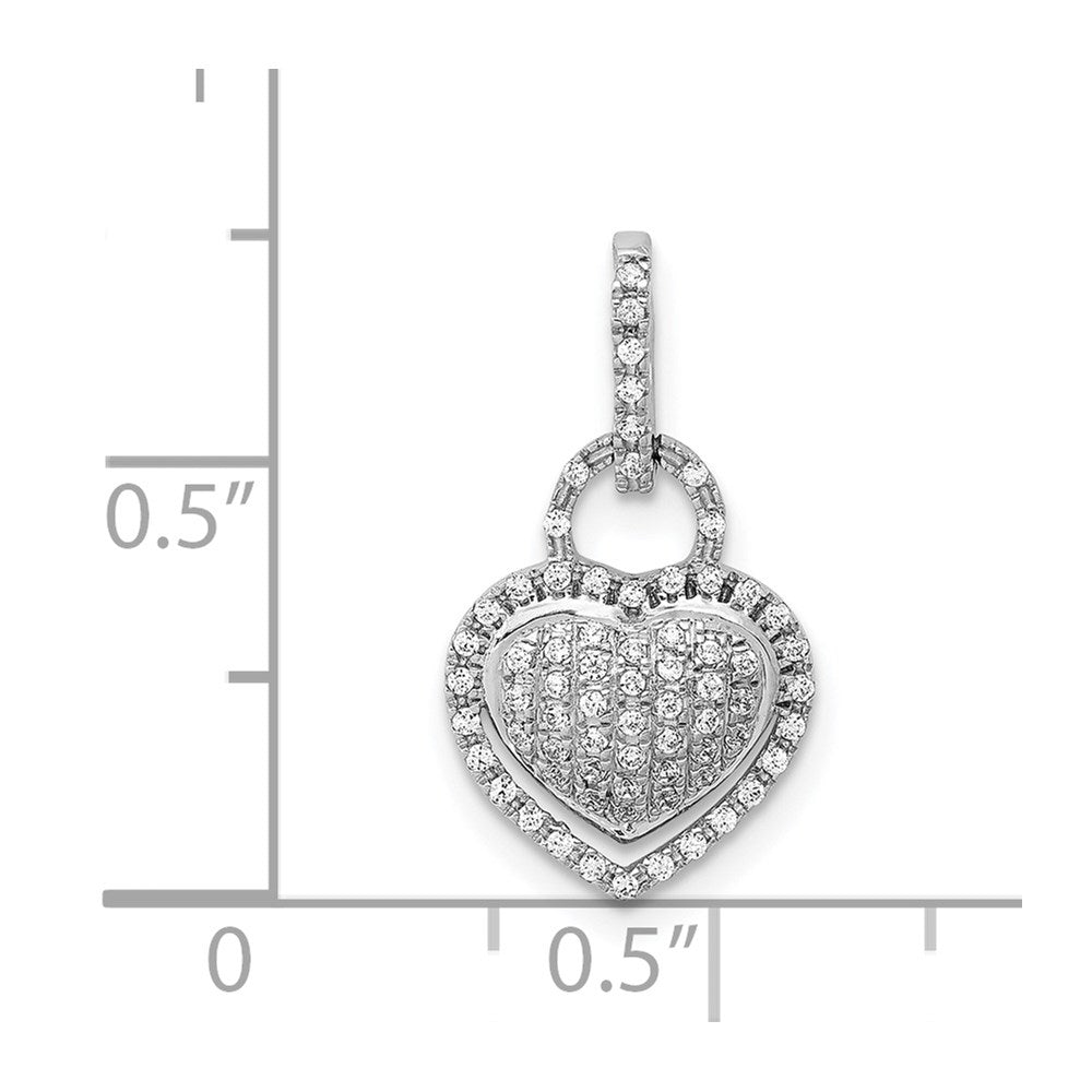 14k White Gold 1/5ct. Diamond Fancy Heart Pendant