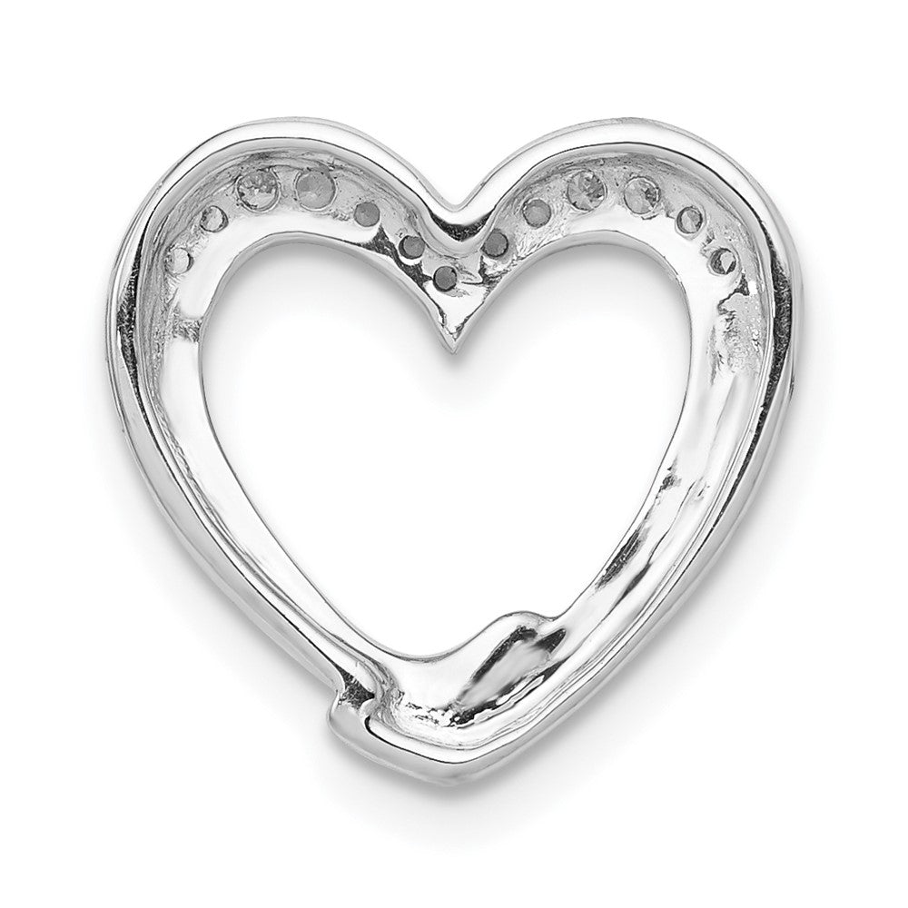 14k White Gold 1/15ct. Diamond Heart Chain Slide