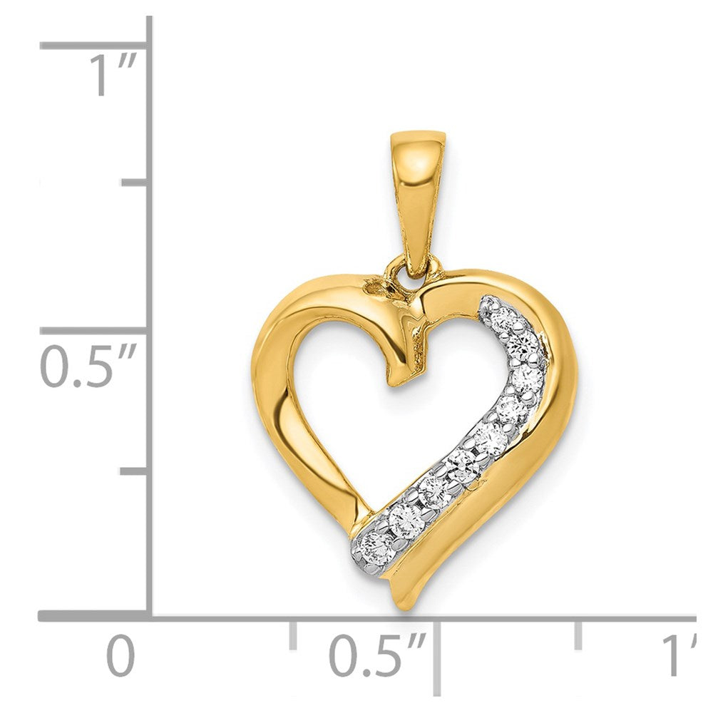 14k 1/10ct. Diamond Heart Pendant