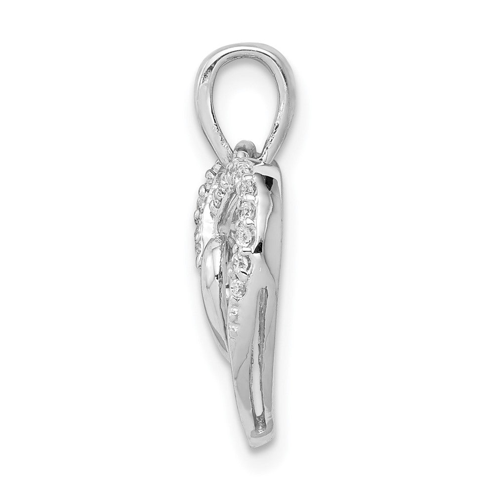 14k White Gold 1/10ct. Diamond Double Heart Pendant