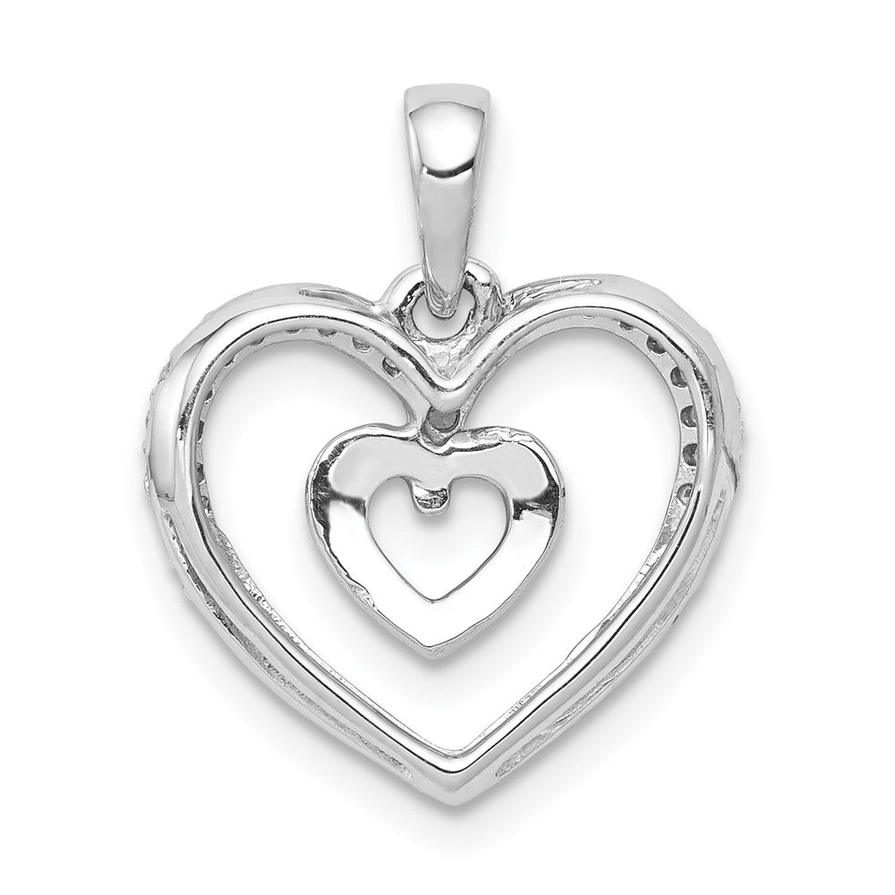 14k White Gold 1/10ct. Diamond Double Heart Pendant