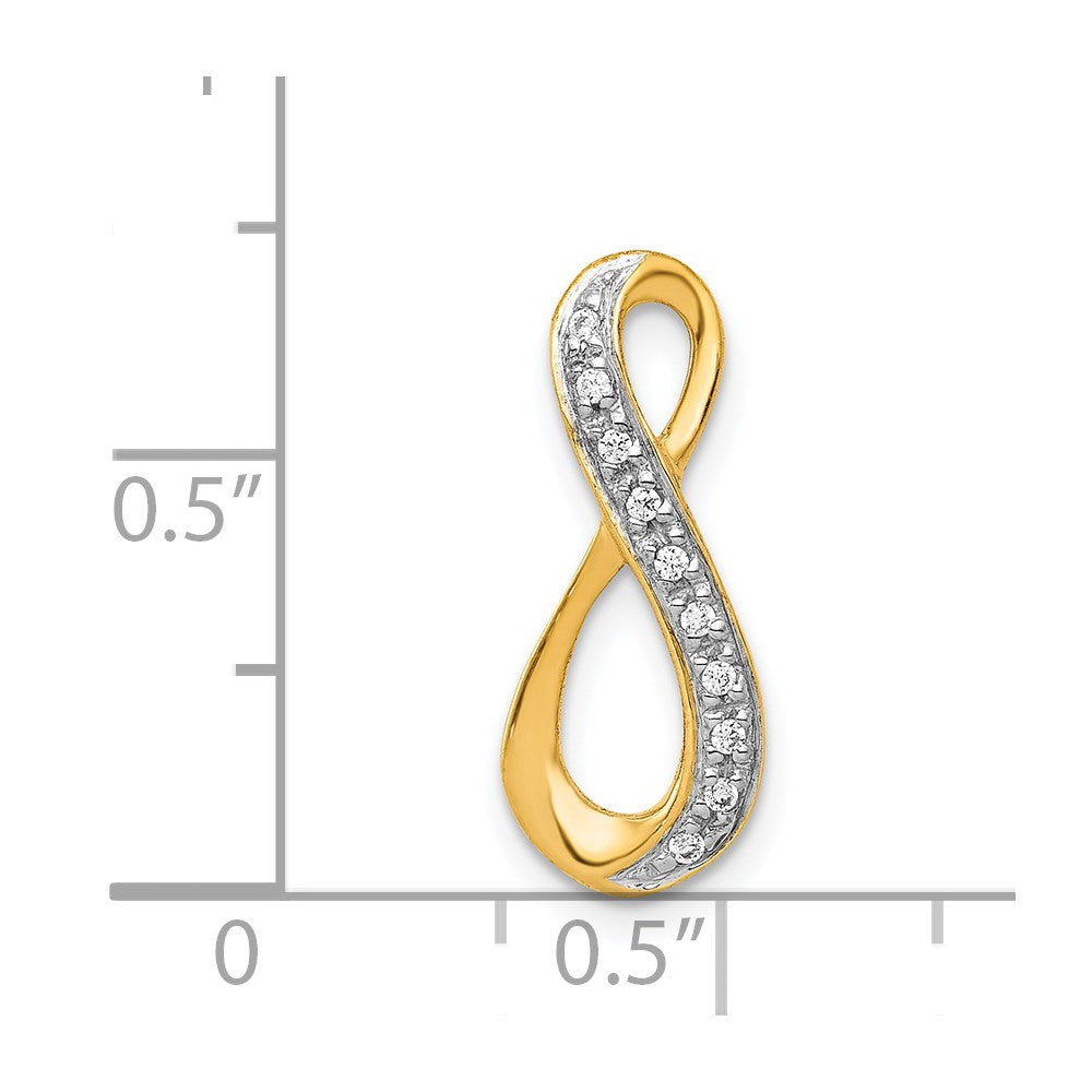 14k and Rhodium 1/20ct. Diamond Infinity Chain Slide