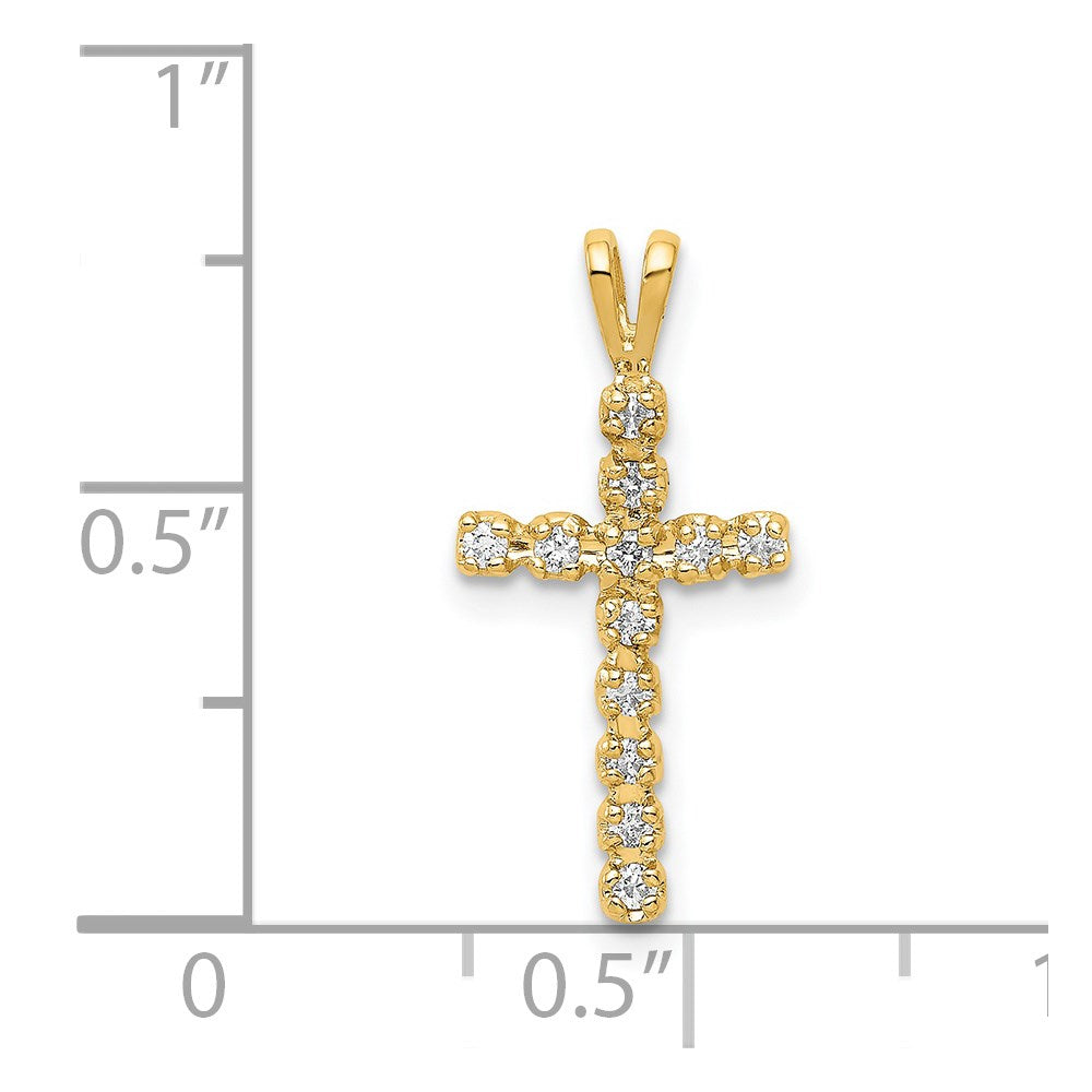14k AA Diamond Latin Cross Pendant