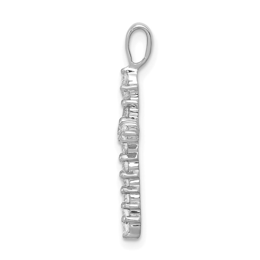 14k White Gold AA 1/2ct. Diamond Cross Pendant