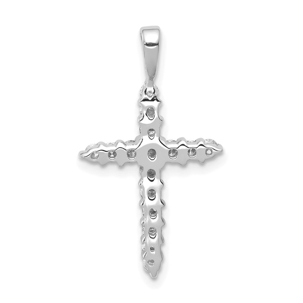 14k White Gold AA 1/2ct. Diamond Cross Pendant