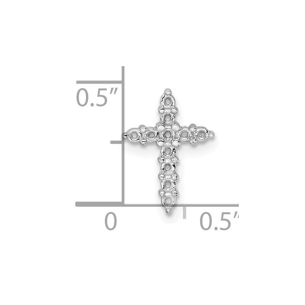 14k White Gold Diamond Cross Pendant Mounting