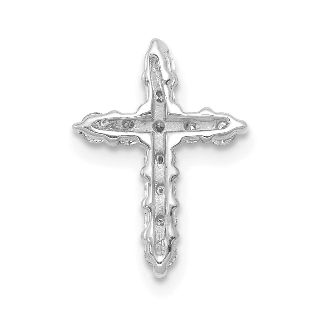 14k White Gold AA 1/3ct. Diamond Cross Pendant