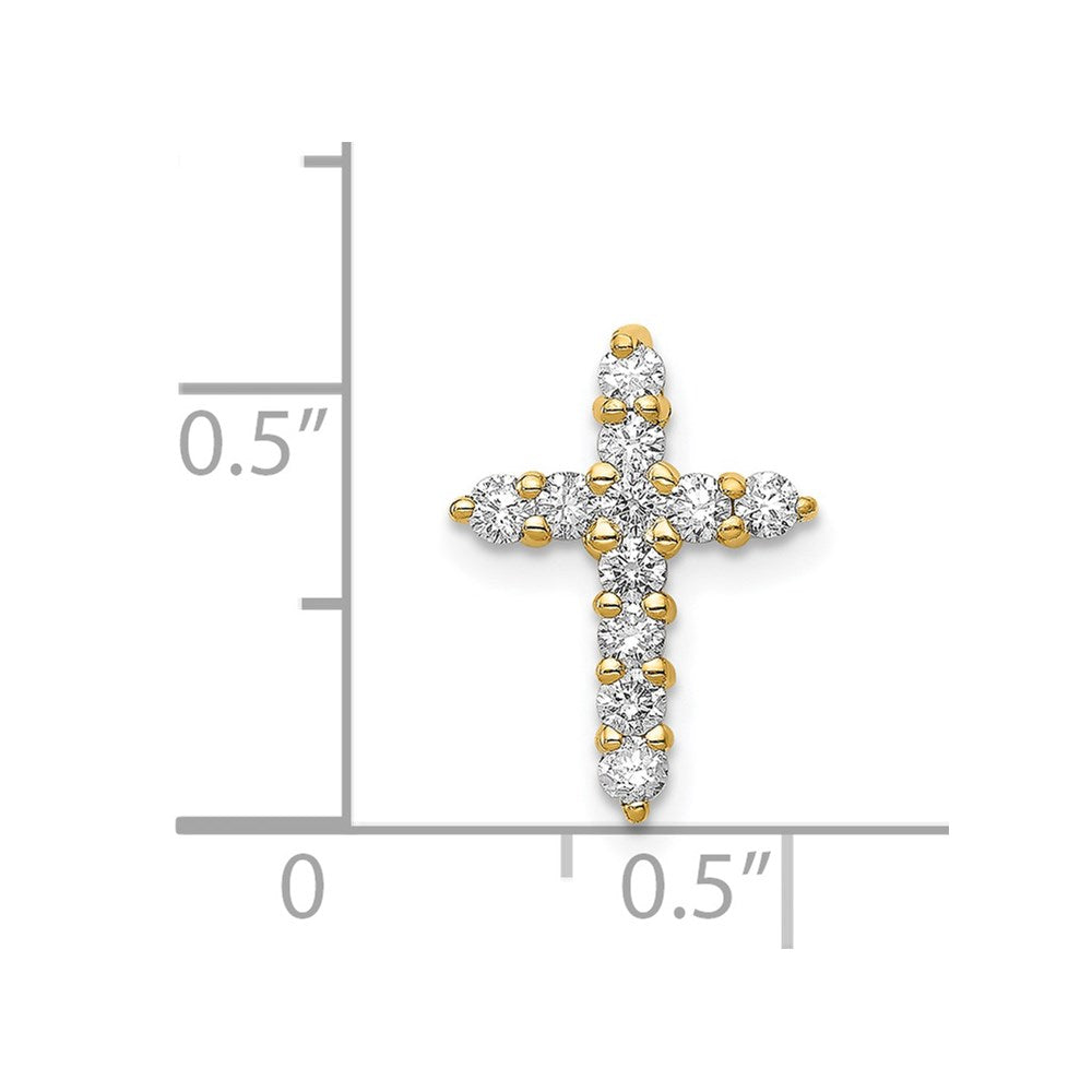 14k AA 1/3ct. Diamond Cross Pendant