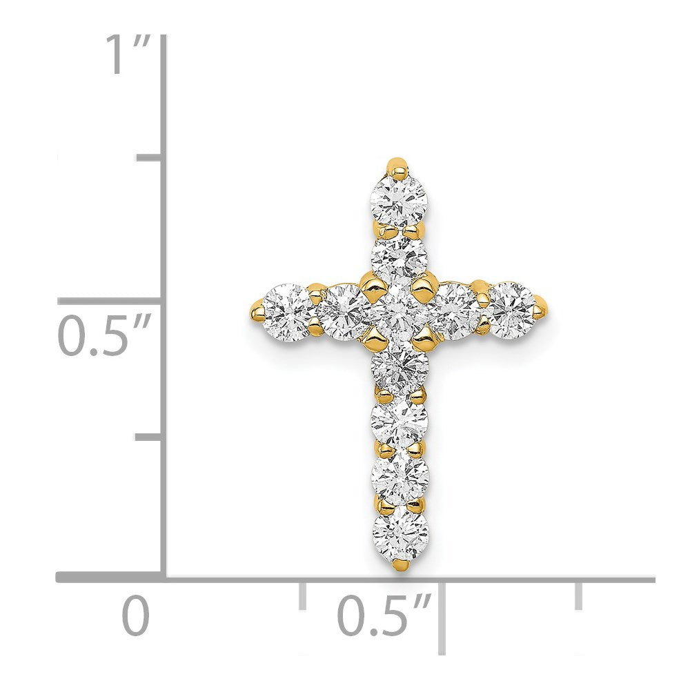 14k AA 3/4ct. Diamond Cross Chain Slide