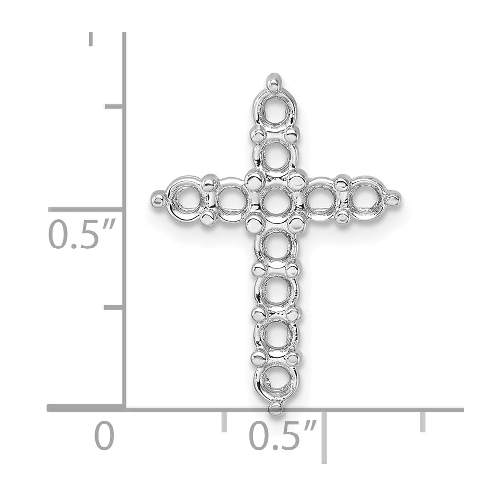 14k White Gold Diamond Cross Chain Slide Mounting