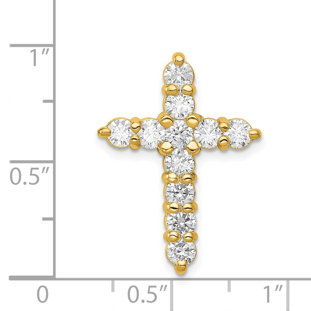 14k AA 1.25ct. Diamond Cross Chain Slide