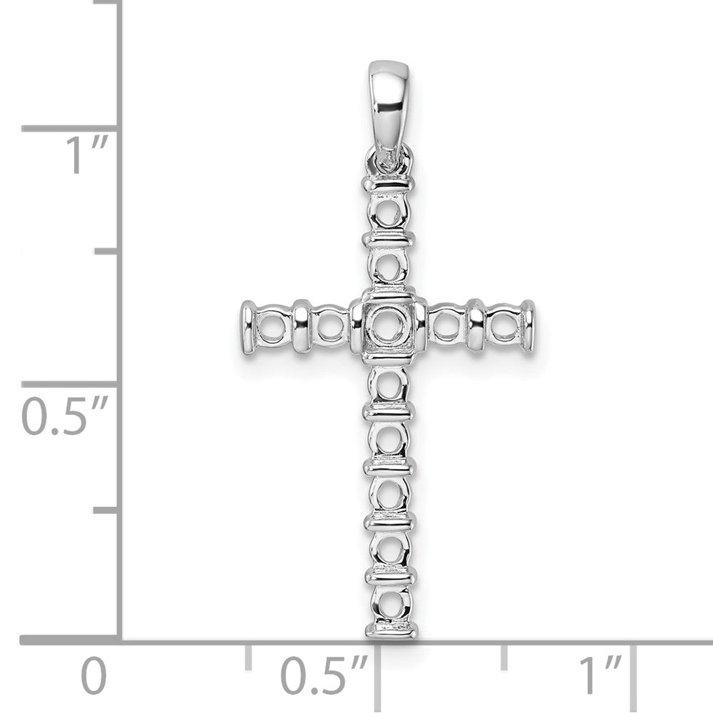 14k White Gold Latin Cross Pendant Mounting