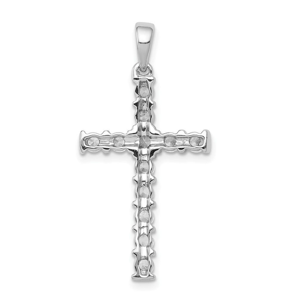14k White Gold AA 3/4ct. Diamond Latin Cross Pendant